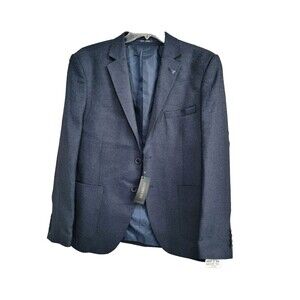 GC Men's Size 56 MCR Moda CriseTextured Blazer Sport Coat in Navy Blue NEW $400!